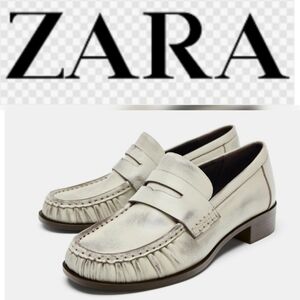 Zara Ruffled Leather Loafers